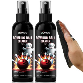Bowling Ball Cleaner Spray - 2 Pack Bowling Cleaner Set with Cleaning Towel, Portable Bowling Accessories Kit - Removes Oil, Stains & Scuffs - Enhances Grip, Restores Tack & Prolongs Lifespan of Ball