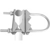 Double Antenna Mast Clamp Heavy Duty V-Jaw Bracket with U