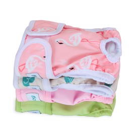 Teamoy Washable Female Dog Diapers (Pack of 4), Reuable Doggie Diapers Wraps for Female Dogs, XS