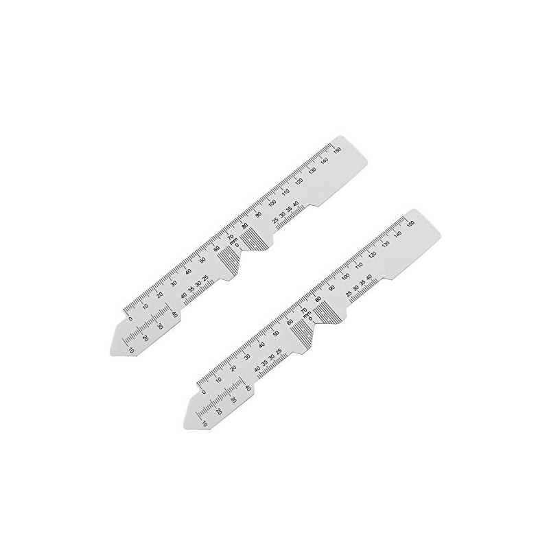 JCBIZ 2pcs Glasses Pupil Distance Ruler 150mm Eye Ophthalmic Tool