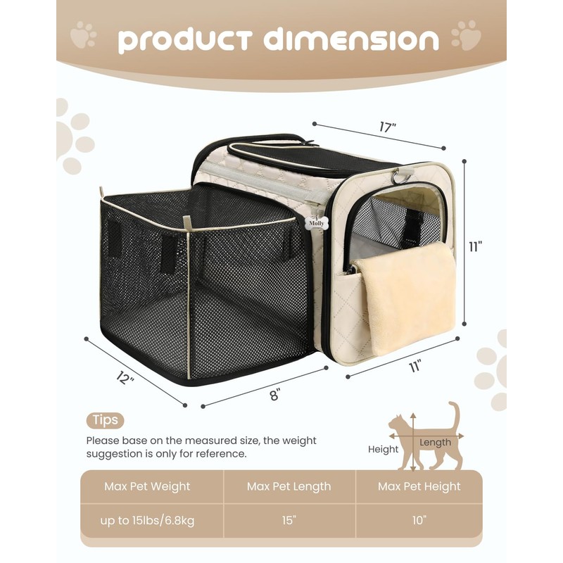 MIDOG Cat Carrier Soft for Small to Medium-Sized Cats,Up to