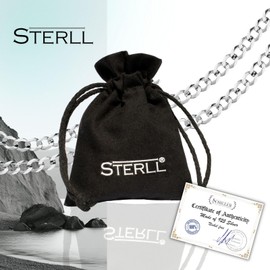 STERLL Men's Necklace 925 Sterling Silver Necklace, No Pendant, Ecological Packaging, Partner Gifts, Sterling Silver, No Gemstone