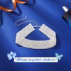 ACEDRE Rhinestone Choker Necklace Silver Bling Diamond Chokers for Women