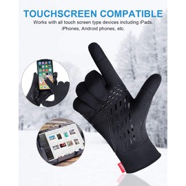 Lapulas Cycling Gloves Touchscreen Gloves Men Women Windproof Running Gloves Non-Slip Sports Gloves Warm Winter Gloves for Jogging Running Cycling etc, Black(01)