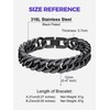 Richsteel Mens Chain Bracelets Stainless Steel Cuban Link Bangle 21cm