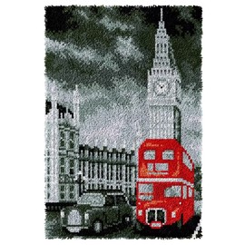 Latch Hook Rug Kits, DIY Latch Hook Rug, Home Carpet Rug Making Canvas Kits, DIY Crochet Kits Embroidery Kits Needlework Crafts for Home Decor, Latch Hook Kits for Beginners Kids Adults, 60 X 40 cm