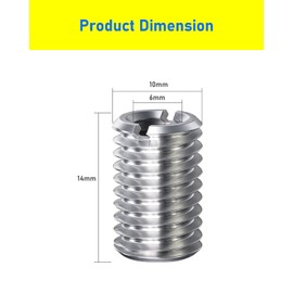 HOLMOL Pack of 20 Threaded Insert, 15 mm Threaded Sleeve Reducing Nuts M10 to M6, Stainless Steel Threaded Inserts Reducing Nuts, Thread Adapter M10 M6 for Furniture Automobile