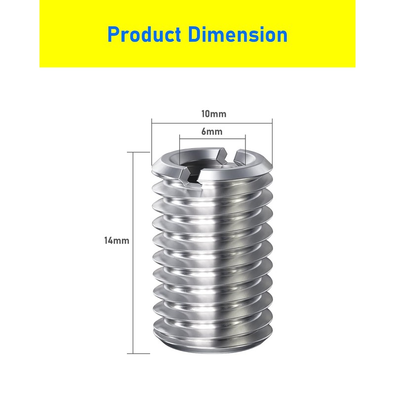 HOLMOL Pack of 20 Threaded Insert, 15 mm Threaded Sleeve