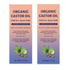 JISKG 2 Pcs Organic Castor Oil with Rose Quartz Roller,