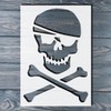 Pirate Skull & Crossbones Large Stencil for Painting, Reusable 19"