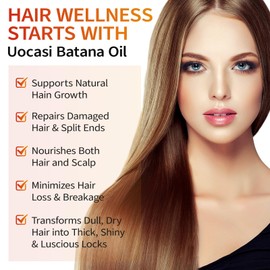 Uocasi Batana Oil for Hair Growth - 2 Pack, Raw Unrefined Batana Oil,100% Pure Natural Stimulation for Hair Growth, Thickens Strands, Prevent Dry Hair & Hair Loss, 4.04 Oz