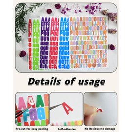 1/2 Inch Small Vinyl Letter Number Stickers, 3100 Pieces Multi