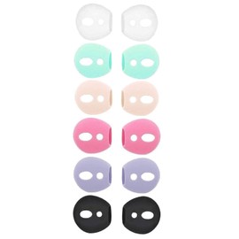 BLLQ 6 Pairs Super Thin Ear Tips Ear pod Covers Tips Compatible with Air Pod Both 2&1 Wireless Earphone, Fit in Earpod Case, 6 Colors 6 Pairs