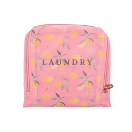 Miamica Travel Laundry Bag, Coral Lemons – Measures 21” x 22” When Fully Opened – Foldable Laundry Bag with Drawstring Closure – Durable, Lightweight Travel Accessories