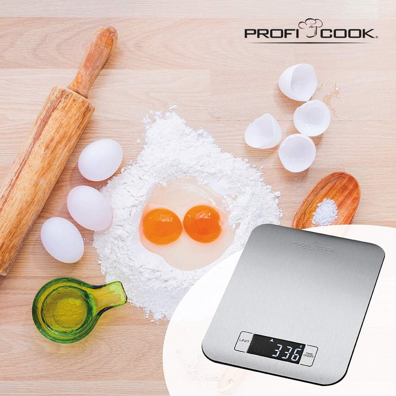ProfiCook PC-KW 1061 Digital Kitchen Scale with Large LCD Display.