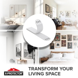 X-Protector Picture Hanging Strips - 28 Pairs Damage Free Picture Hangers - Self Adhesive Wall Hangers Without Nails - Heavy Duty Wall Hanging Strips - Wall Sticky for Hanging Up to 20 LBS (Size M+L)