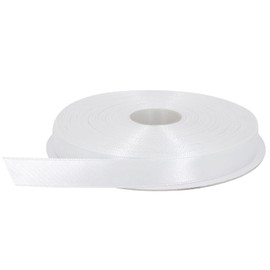 Stuffvisor Satin White Ribbon - 1/2 inch x 50 Yards, Double Face Solid Color Ribbon Roll, 100% Polyester Ribbon for Gift Wrapping, Crafts, Hair and Multiple Decorations
