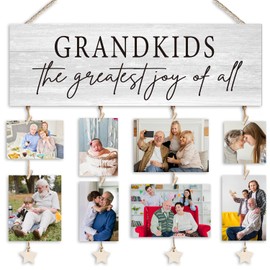 Orchroma Grandkids Picture Frames Collage Wall Decor,Photo Collage Frame for Wall,Gifts for Grandparent from Grandkids,Grandkids Picture Board,Hanging Photo Display with Clips,Picture Hanging Kit