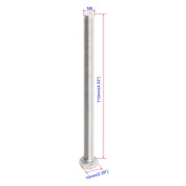 Aopin M6 x 110mm Hex Bolt Screw Grade 5.8 Stainless Steel, Fasteners Fully Machine Threaded SUS304 5 Pcs