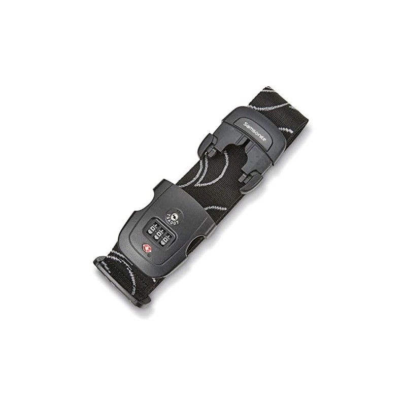 Samsonite Correa para Equipaje, Negro, Combination Lock, Correa de Equipaje