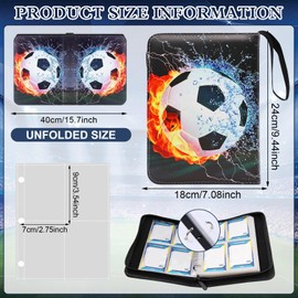 TZQFROCE Football Trading Cards Album 50 Pages 400 Football Cards Football Trading Card Albums Scrapbook Football Cards Football Trading Cards Trading Cards Album for Collection Decoration
