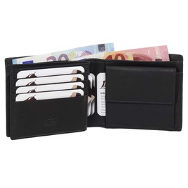 60944 Luxury Leather Wallet with RFID Protection - Space for Over 13 Cards - Various Colours Black, Brown, black, rfid wallet