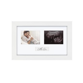 Baby Scan Multi Photo Frame, Holds 2 9.5x7cm Ultrasounds or Pictures, Plexi Glass, Wall Mounted Landscape or Portrait, White