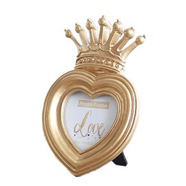 Alipis Retro Crown Photo Frame 7.28X4.72In Luxury Gold Decorative Picture Frame with Kickstand for Tabletop Display Home Office Gallery