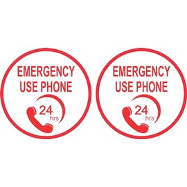StickerTalk Emergency Use Phone Stickers, 1 Sheet of 2 Stickers, Each 3 inches by 3 inches