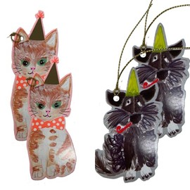 Glick Pack of 2 Dog & 2 Cat Gift Tags, Multipack of Gift Tags Cats & Dogs, Cat & Dog Birthday Gift Tags for Gift Wrapping, MTPS39, Multi-Coloured