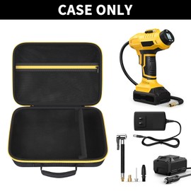 Air Compressor Bag Case Compatible with AstroAI 20V MAX Tire Inflator JY16P160-18 (C2). Cordless Tools Hard Travel Case Built-in Dividers & Mesh Pocket for Accessories - Black（Bag Only）