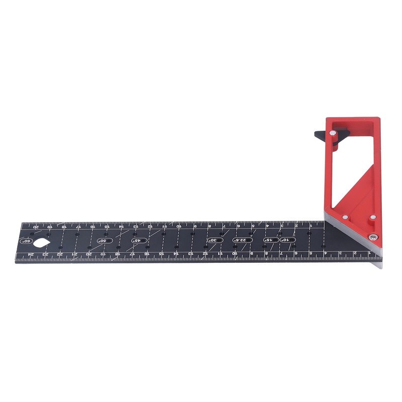Woodworking Straight Angle Ruler 30° 45° 90° 3mm Thickness Adjustable