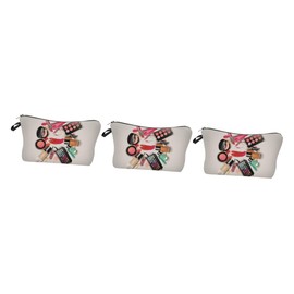 Baluue 3pcs Cosmetic Bag Dacron Printing Design Small Pouch Makeup Travel Case Zipper