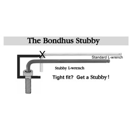 BONDHUS SL1/4 No.16512 Hex Stubby Ball Point L-Wrench, Long, 1/4 Inch, Short Handle: 0.7 inches (18 mm), Long Handle: 5.5 inches (140 mm), Black Dyed Treatment