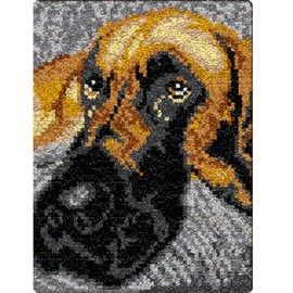 Latch Hook Kits for Adults Rug, 52X38cm DIY Rug Making Kit for Adults Color Printed Latch Kits, Kids Latch Hook Rug Kit, Old Dog Carpet Crochet Kits, Latch Hook Craft Kits, Latch Hook Cushion Kits