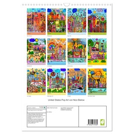 United States Pop Art von Nico Bielow (Wandkalender 2026 DIN A3 hoch), CALVENDO Monatskalender