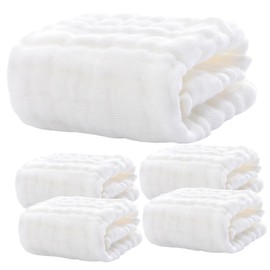 SUPVOX 5Pcs Burp Cloths Soft Washcloths for Newborns as Face Towels Drool Burping Cloths Shower Present