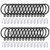 Adiyer 28pcs 1.5-Inch Drapery Rings Black Curtain Rings with Eyelet
