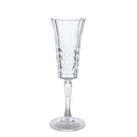 Balsa Circle 6 pcs Clear 6 oz Plastic Champagne Flutes with Embossed Leaf Pattern Wedding Birthday Events Reception Catering Party Home Decorations Supplies