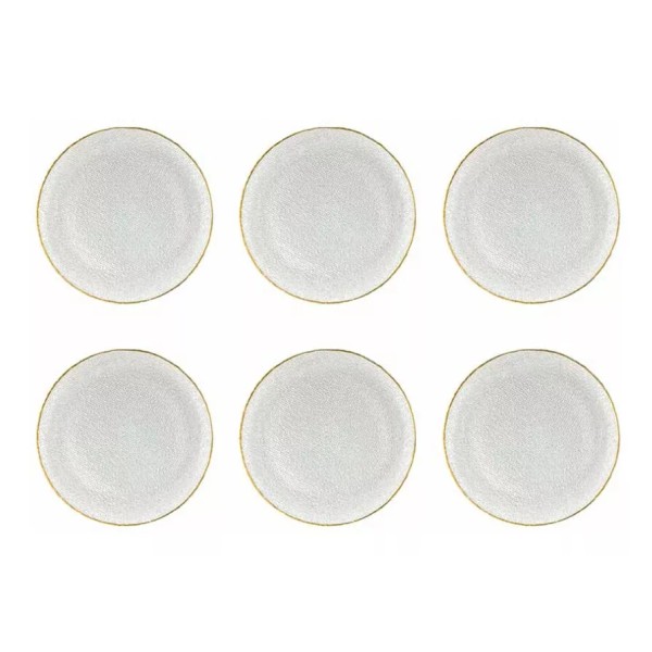 Baum Brothers Set 6 Platos Base De Vidrio Con Orilla
