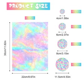 Pack of 39 Anti-Collision Stickers for Window Birds, Round Stickers to Prevent Window Strikes for Birds, Colourful Prism Window Stickers for Bird Strikes to Protect Birds from Glass