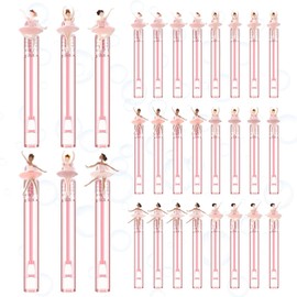 24 Pcs Ballet Girl Party Favors Mini Bubble Wands Pink Party Theme Bubble Wand for Baby Shower Girls 1st Birthday Gift Bag Supplies