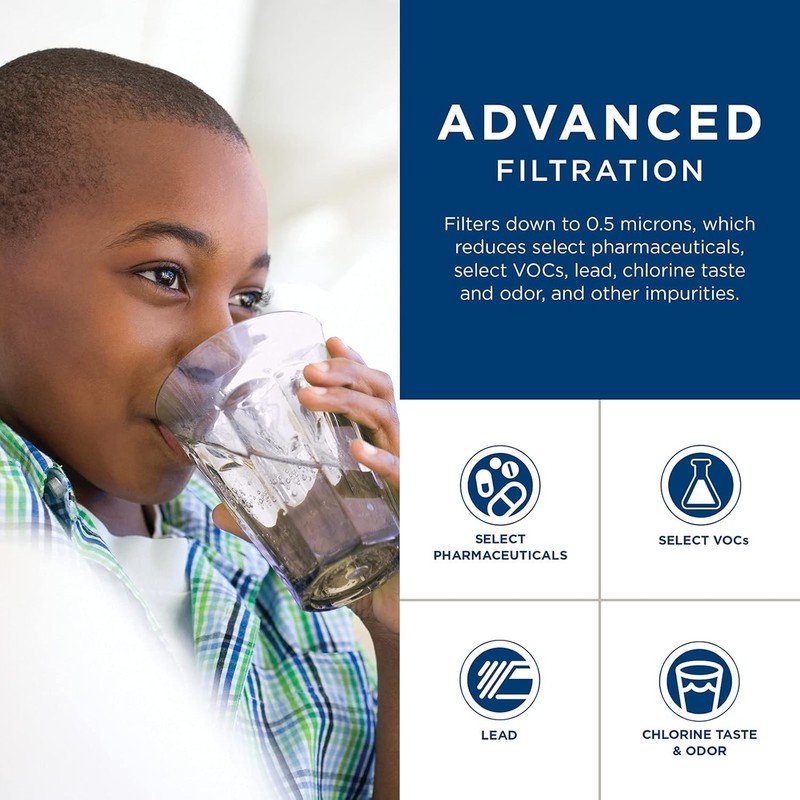 GE Under Sink Water Filter Replacement, Reduces Sediment, Rust &