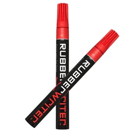 ColorLugs RubberWriter Paint Pen for Car Tires | Oil-Based Marker for Tire Lettering | Waterproof Ink | Fast Drying | Medium Size Tip | Apply at Home | Color: Red | Pack of 2 Pens