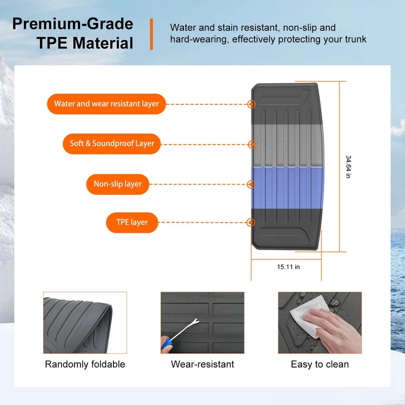 powoq Cargo Mat Compatible with 2024-2026 Chevy Traverse Trunk Mat