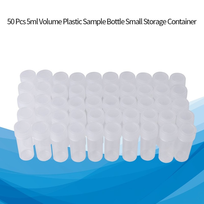 Plastic Sample Bottles 50pcs 5ml Small Clear Bottle Transparent Travel
