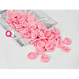 100pc Pink Latex Rubber Finger Cots Mess-Free Powder-Free Touch Screen Compatible
