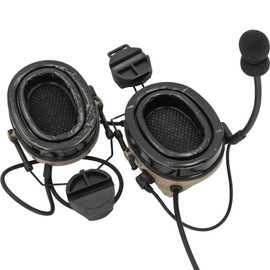 HEARFALCOM Tactical Comta III Headset Helmet ARC Rail Adapter Bracket Version with U94 PTT Adapter Compatible with Baofeng UV-5R, UV-82 Walkie Talkie for Airsoft Sports（DE）