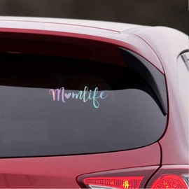 NBFU DECALS Mom Life Heart Mothers Day 1 (Holographic Opal Purple) (Set Of 2) Premium Waterproof Vinyl Decal Stickers Laptop Phone Accessory Helmet Car Window Bumper Mug Tuber Cup Door Wall Decoration