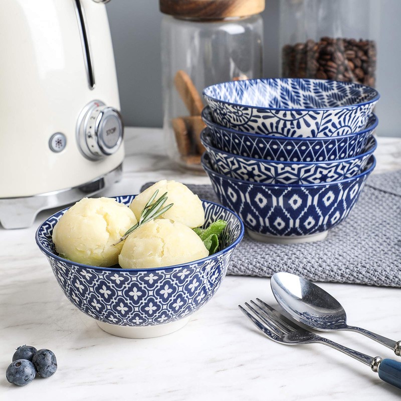 Selamica Porcelain 11oz Ice Cream Bowls Set of 6, Small
